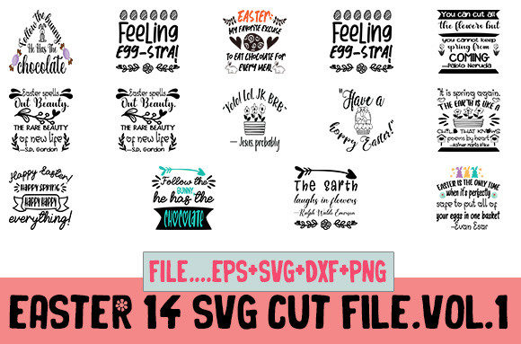 Easter SVG Bundle: 14 Designs for Real Embroidery