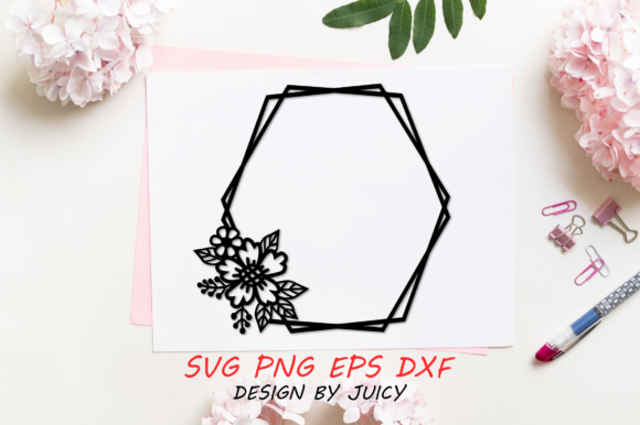 Hexagon Geometric Flower Wreath Svg Review
