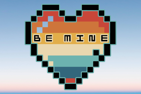 Review: Be Mine Pixel Heart Valentines Svg Png for Embroidery
