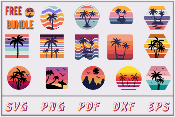 Review: Free Retro Sunset Svg Bundle for Embroidery