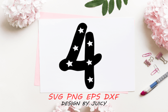Review: Number 4 with Stars SVG for Embroidery Projects